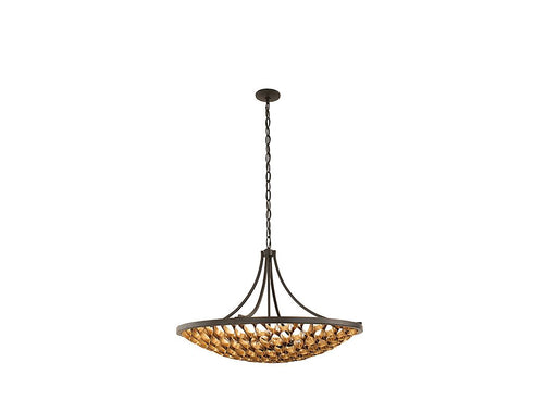Ventura 8-Light Pendant in Matte Black and Gold